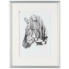 Рамка с паспарту, пластик, 30х40, серебр. цвет 516П Зебра