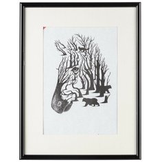 Рамка с паспарту, пластик, 30х40, черный цвет 508П Зебра