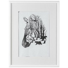 Рамка с паспарту, пластик, 30х40, белый цвет 500П Зебра