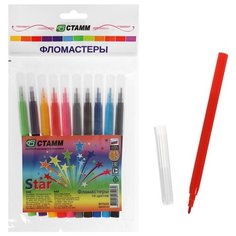 Фломастеры СТАММ Star10 цветов, 3959048 3 упаковки