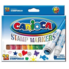 Фломастеры 12цв.,CARIOCA co штампами
