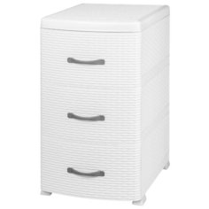 Комод 3-х секционный 40х46х72 см Violet Ротанг белый