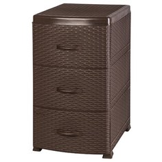 Комод 3-х секционный 40х46х72 см Violet Ротанг коричневый
