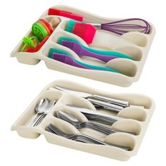 Лоток универсальный 33х26х5 см слоновая кость 2 штуки EL Casa