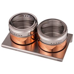 Набор для специй Agness rosso 3 пр.на магнитах на метал. подставке 14*9*5 см (912-027)