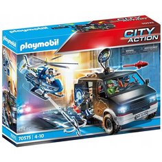 Конструктор Playmobil City action 70575 Погоня на вертолете за беглецами в фургоне