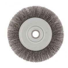 Щетка для УШМ, 200 мм, посадка 22,2 мм, плоская, витая проволока 0,3 мм Сибртех