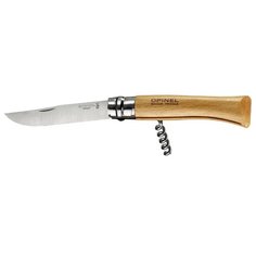 Нож Opinel №10, нержавеющая сталь, бук, со штопором, 001410