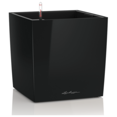 Кашпо (пластик) Lechuza Cube Premium Complete (black high gloss), 40x40xH40см