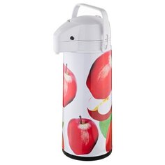 Помповый термос Agness 910-601, 1.9 л белый/красный