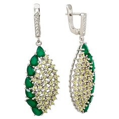 Balex Серьги 2410931674 из серебра 925 пробы с хризопразом природным и хризолитом синтетическим