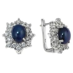 Balex Серьги 2405936293 из серебра 925 пробы с сапфиром корундом природным и фианитом