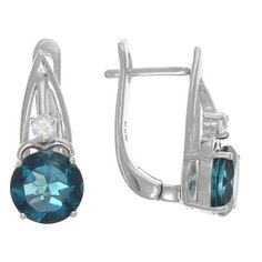 Balex Серьги 2405936462 из серебра 925 пробы с кварцем гидротермальным и фианитом