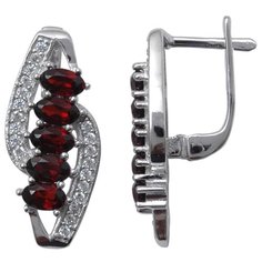 Balex Серьги 2410931479 из серебра 925 пробы с гранатом природным и фианитом