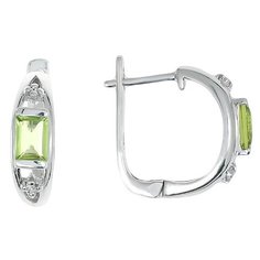 Balex Серьги 2405936500 из серебра 925 пробы с хризолитом природным и фианитом