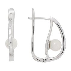 Balex Серьги 2422910241 из серебра 925 пробы с жемчугом синтетическим и фианитом