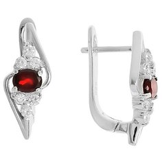 Balex Серьги 2405936976 из серебра 925 пробы с гранатом природным и фианитом