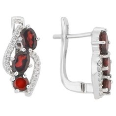 Balex Серьги 2410931005 из серебра 925 пробы с гранатом природным и фианитом