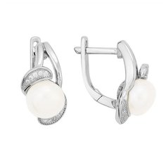 Balex Серьги 2433920133 из серебра 925 пробы с жемчугом культивированным и фианитом