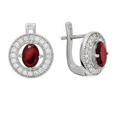 Balex Серьги 2410931043 из серебра 925 пробы с гранатом природным и фианитом