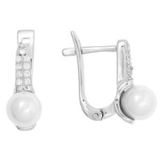Balex Серьги 2422910240 из серебра 925 пробы с жемчугом синтетическим и фианитом