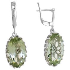 Balex Серьги 2410931084 из серебра 925 пробы с аметистом зеленым и фианитом