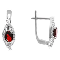 Balex Серьги 2410931384 из серебра 925 пробы с гранатом природным и фианитом