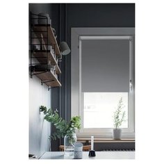 Рулонная штора Эскар Blackout Lux (графит), 160х175 см