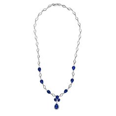 Balex Колье 9405936522 из серебра 925 пробы с сапфиром природным и фианитом, 50 см, 16.89 г