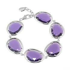 Balex Браслет 7432920070 из серебра 925 пробы с аметистом синтетическим, 18.5 см, 20 г