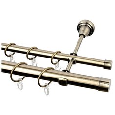 Карниз двухрядный Эскар 2162548530055 Заглушка (300 см) золото антик