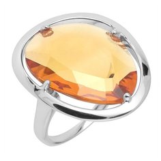 Balex Кольцо 1432920057 из серебра 925 пробы с цитрином синтетическим, размер 17
