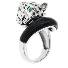 Balex Кольцо 1449920009 из серебра 925 пробы с ониксом и фианитом, размер 19