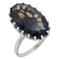 Balex Кольцо 1410931052 из серебра 925 пробы с раухтопазом природным, размер 18