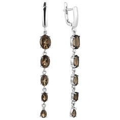 Balex Серьги 2457930052 из серебра 925 пробы с раухтопазом природным