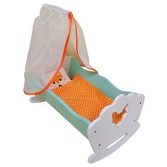 DreamToys Кроватка-качалка Алиса с балдахином (A252002) белый/оранжевый