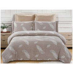 Постельное белье семейное Cleo Cotton jacquard 020-CJ, сатин-жаккард, 50 х 70 и 70 х 70 см, серый