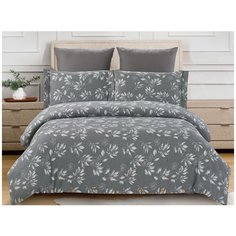 Постельное белье семейное Cleo Cotton jacquard 017-CJ, жаккард, 50 х 70 и 70 х 70 см, серый