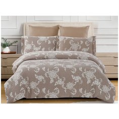 Постельное белье семейное Cleo Cotton jacquard 018-CJ, жаккард, 50 х 70 и 70 х 70 см, бежевый
