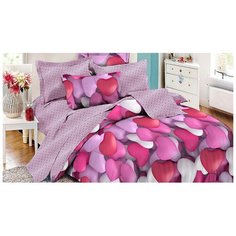 Постельное белье 2-спальное Cleo Satin Lux 516-SL, сатин, 70 х 70 см, розовый