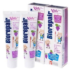Зубная паста Biorepair С экстрактом винограда от 0 до 6 лет, 2 шт., 50 мл