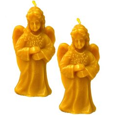 Свеча пасхальная из воска "Ангел с вербой" (2шт)