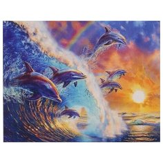 Школа талантов картина по номерам "Дельфины" 30х40 см (3462723)