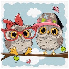 Molly Картина по номерам "Маленькие совята" 20х20 см (KH0850)