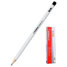 Карандаш ч/гр STABILO SCHWAN 317 шестигранный, HB, корпус белый ,12 шт