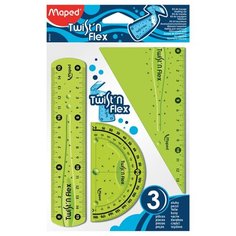 Набор чертежный MAPED FLEX 4 предмета,цвет зеленый