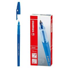 Ручка шариковая STABILO liner 808, 0,38мм, 10шт в одного цвета в коробке, масляные чернила