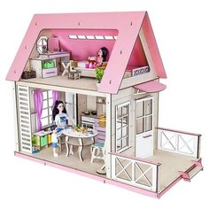 Деревянный кукольный домик с мебелью "Летний дом" для Барби M Wood