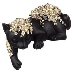 Статуэтка Lefard Flower Fantasy Кошка, 17 см черный/золотистый