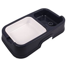 Диспенсер-поилка+миска Lilli Pet для животных, 34x20,5x7см, черничная